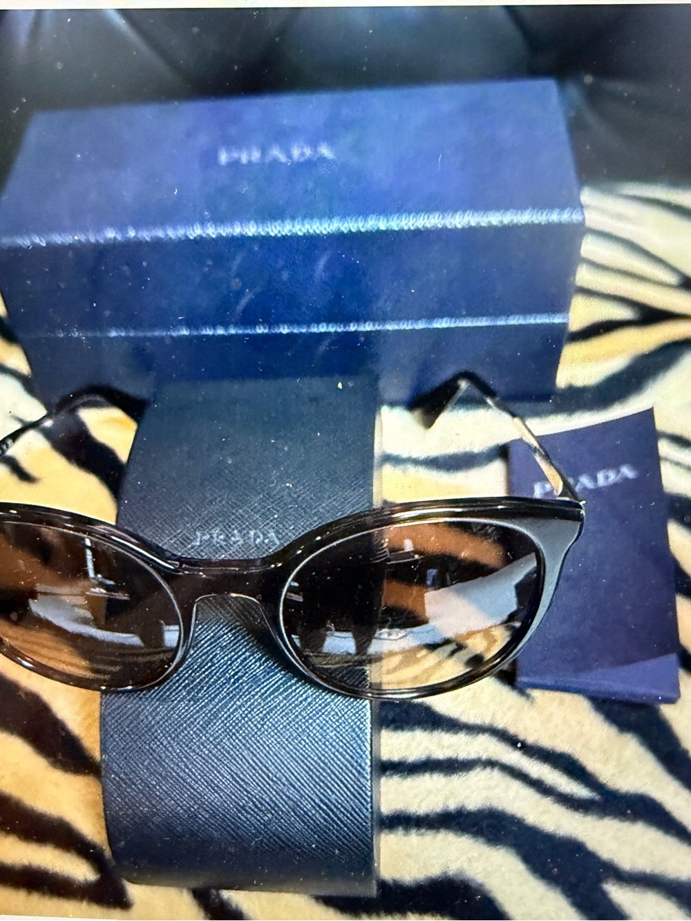 Prada Black Cat-Eye Sunglasses with Dark Gradient Lenses- Excellent Condition